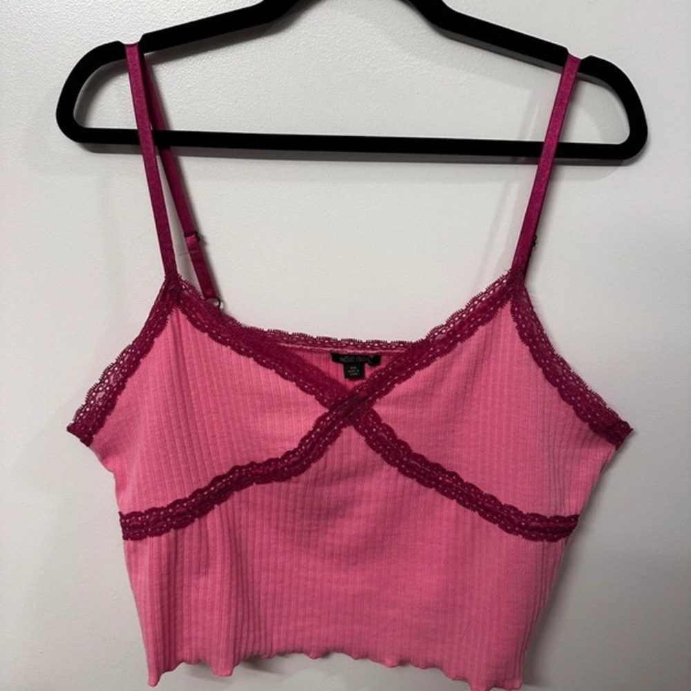 Wild Fable Pink Top with Burgundy Lace